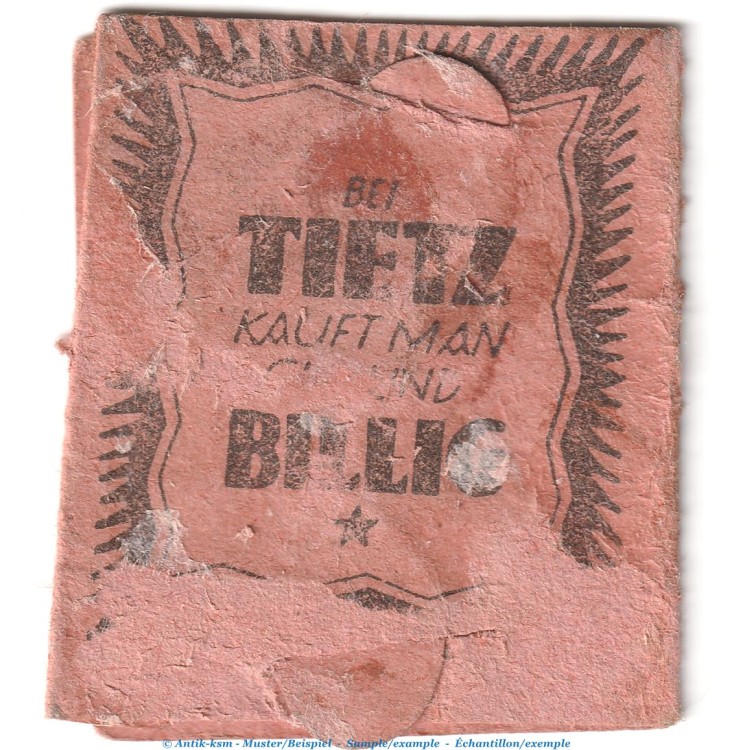 Briefmarken-Notgeld Tietz Berlin , 20 Pfennig Schein in gbr. Tieste 0460.260.03 o.D. Brandenburg Verkehrsausgabe
