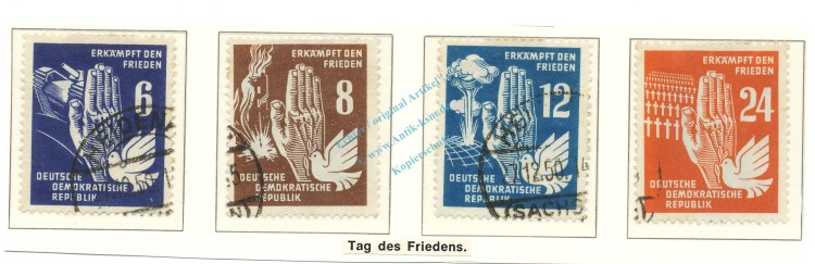 Briefmarken -DDR Erkämpft den Frieden- 1950 Michel 276-79 gest. -0515-
