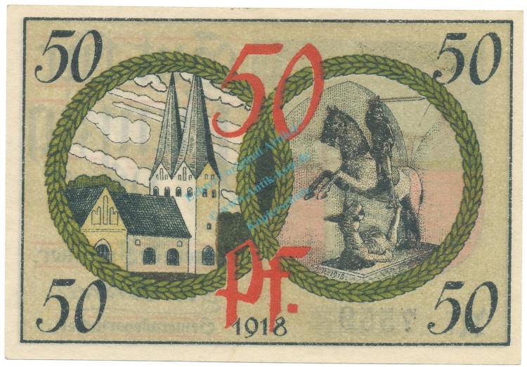 Broacker , Notgeld 50 Pfennig Schein unc-kfr. Ti.0945.10.11 DNS 1918 Verkehrsausgabe -4255-