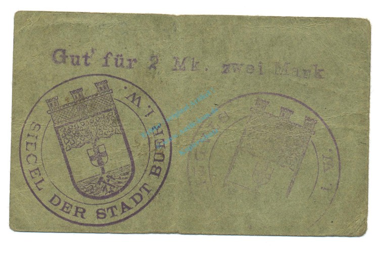 Buer , Notgeld 2 Mark Schein gbr. Diessner 56.5.b , Westfalen o.D. Notgeld 1914-15