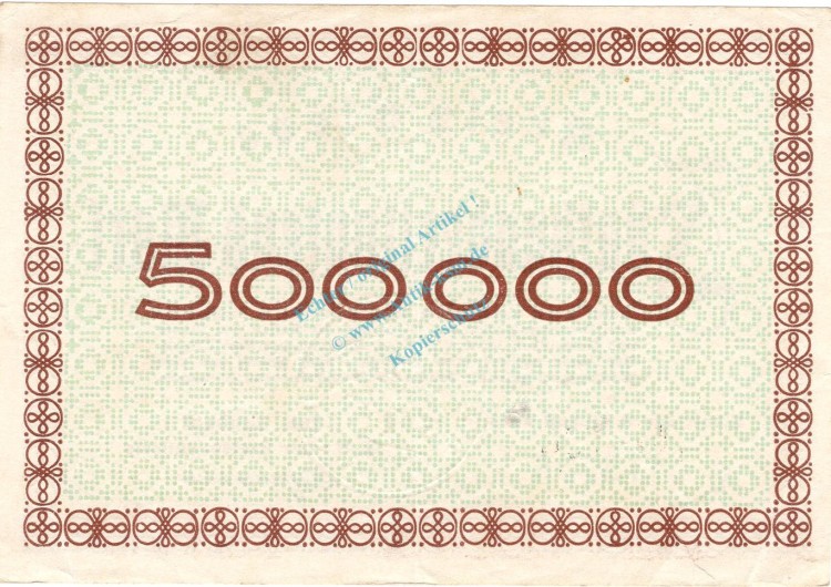 Cleve , Banknote 500.000 Mark Schein L-gbr. Keller 861.b , Rheinland 1923 Inflation