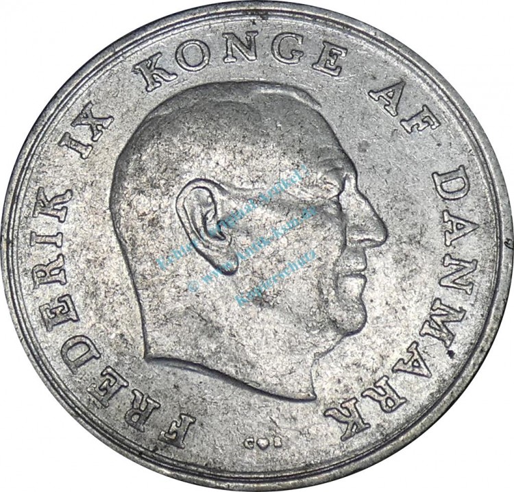 Dänemark , 1 Krone Münze 1963 -Frederik IX- KM.851.1 ss-vz -0250-