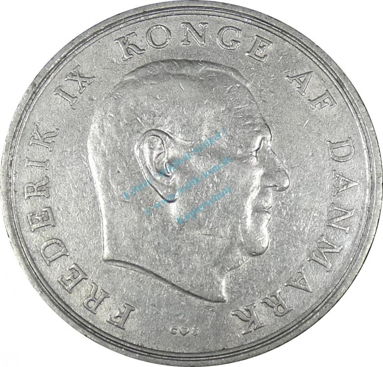 Dänemark , Münze 1 Krone 1961 -Frederik IX- KM.851.1 ss-vz -0241-