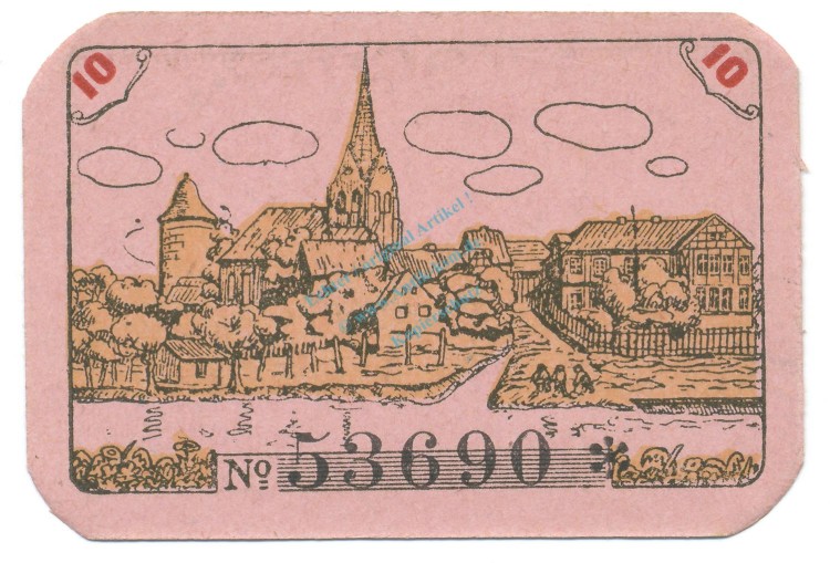Dannenberg , Notgeld 10 Pfennig Schein unc-kfr. Tieste 1285.05.21 , NDS 1920 Verkehrsausgabe -4137-