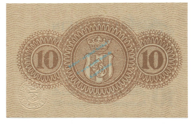 Delitzsch , Notgeld 10 Pfennig Schein unc-kfr. Tieste 1325.15.06 , S 1917 Verkehrsausgabe -4065-