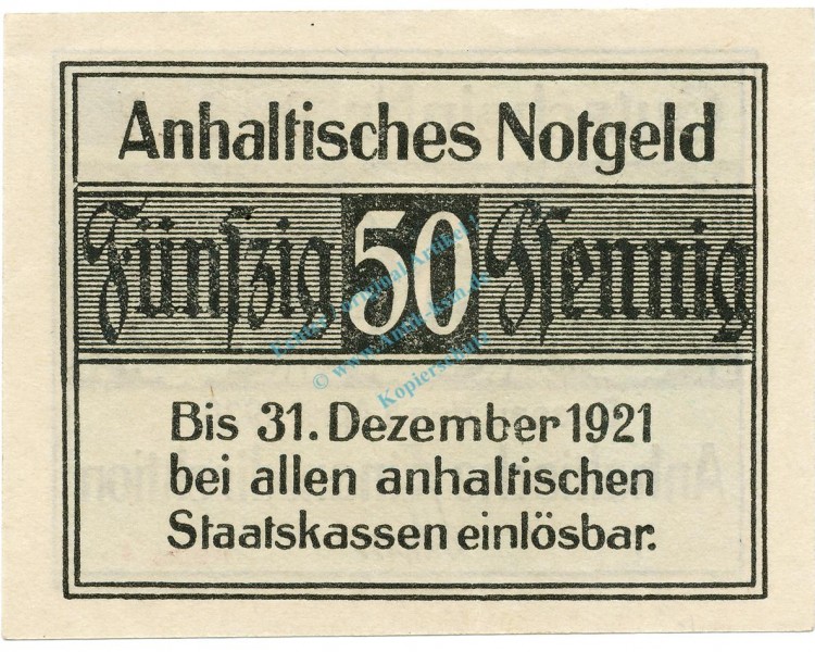 Dessau , Notgeld 50 Pfennig Schein unc-kfr. Tieste 1340.05.11 SA 1920 Verkehrsausgabe -4090-