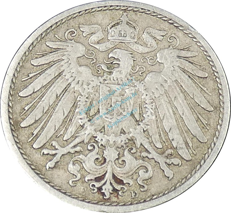 deutsches Kaiserreich , 10 Pfennig Münze 1906 E , ss -0626-