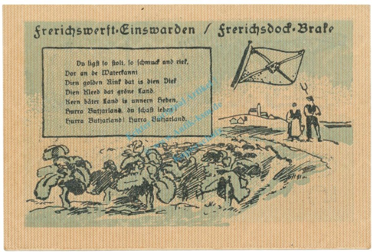 Einswarden , Notgeld 50 Pfennig Nr.2 -ZickZack- unc-kfr. M-G 316.1 , NDS 1921 Seriennotgeld -5758-