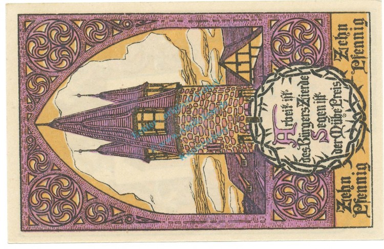 Eschwege , Notgeld 10 Pfennig Schein unc-kfr. Ti.1785.05.26 , Hessen 1919 Verkehrsausgabe