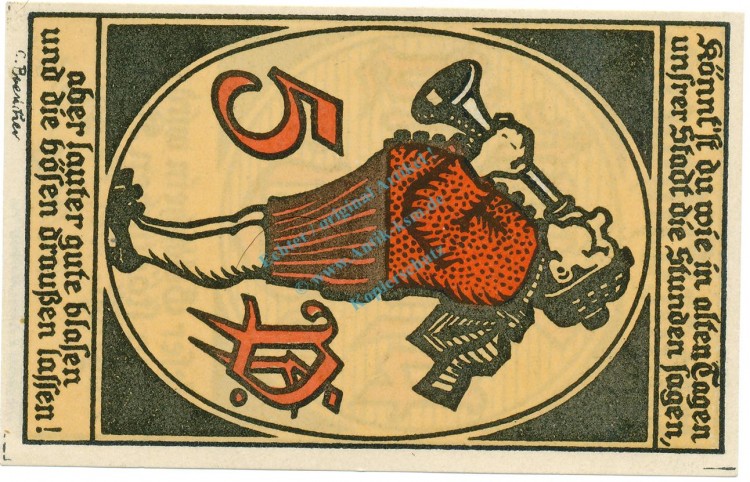 Eschwege , Notgeld 5 Pfennig Schein unc-kfr. Ti.1785.05.25 , Hessen 1919 Verkehrsausgabe