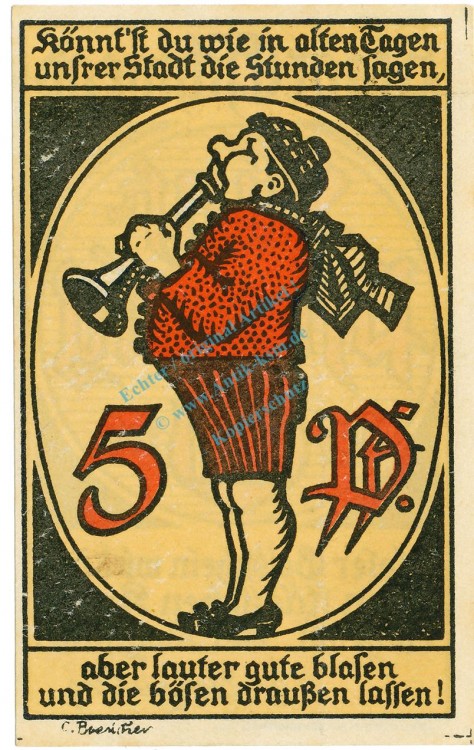 Eschwege , Notgeld 5 Pfennig Schein unc-kfr. Ti.1785.05.30 , Hessen 1920 Verkehrsausgabe