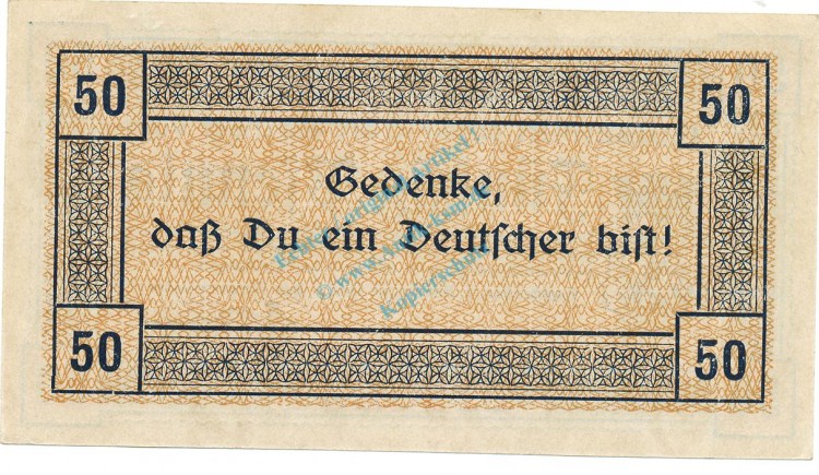 Eschweiler , Notgeld 50 Pfennig Schein unc-kfr. Ti.1790.05.06 , Rheinland 1918 Verkehrsausgabe