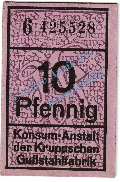 Essen , Notgeld 10 Pfennig Schein in kfr. Tieste 1800.45.07 , Rheinland o.D. Verkehrsausgabe