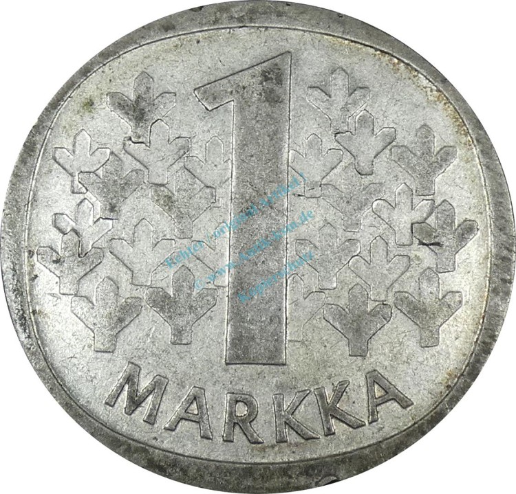 Finnland , 1 Markka Münze 1965 -Suomen Tasavalta- KM.49 ss -0247-