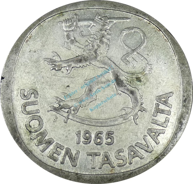 Finnland , 1 Markka Münze 1965 -Suomen Tasavalta- KM.49 ss -0247-
