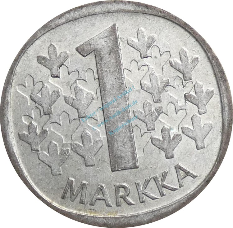 Finnland , 1 Markka Münze 1968 -Suomen Tasavalta- KM.49 ss -0258-