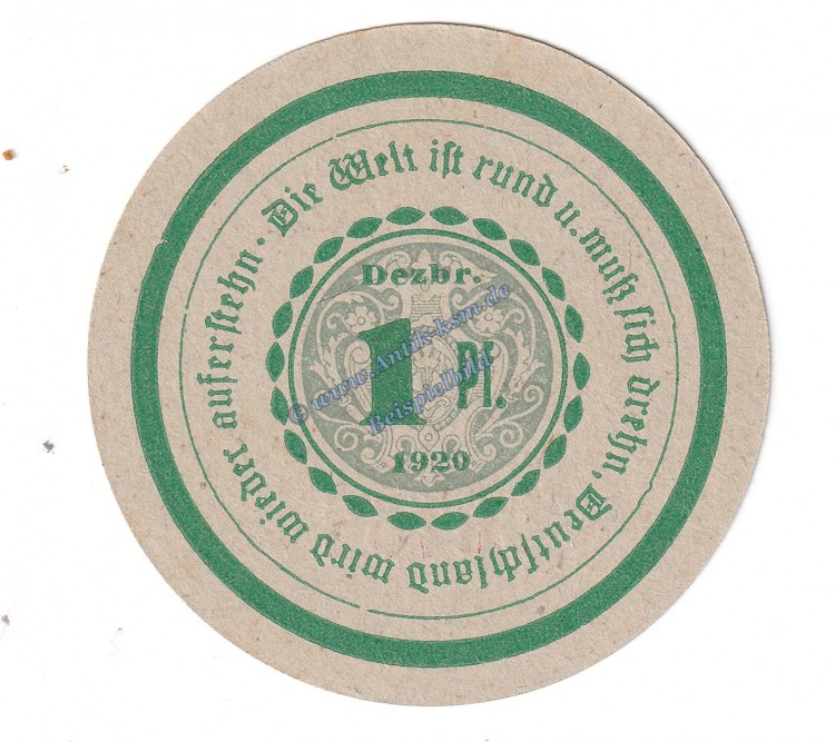 Görlitz , Notgeld 1 Pfennig Schein in kfr. rotlila , M-G 449.1 c , Schlesien 1920  Seriennotgeld