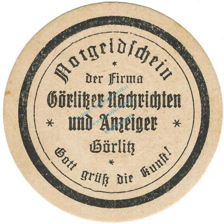 Görlitz , Notgeld 2 Pfennig Schein unc-kfr. M-G 449.4 , SLN 1920 Seriennotgeld -5794-
