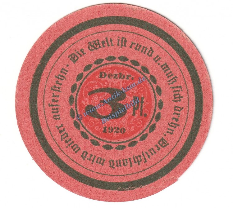 Görlitz , Notgeld 3 Pfennig Schein in kfr. M-G 449.1 b , Schlesien 1920 Seriennotgeld