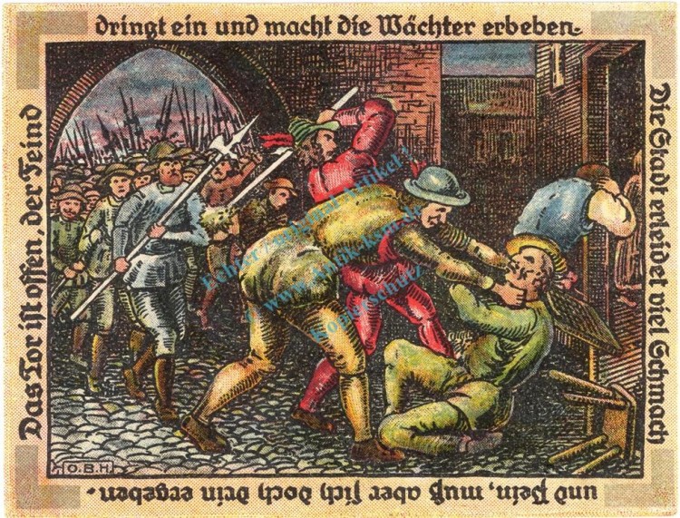 Gangelt , Notgeld 1 Mark Schein Nr.3 unc-kfr. M-G 406.1 , Westfalen 1921 Seriennotgeld