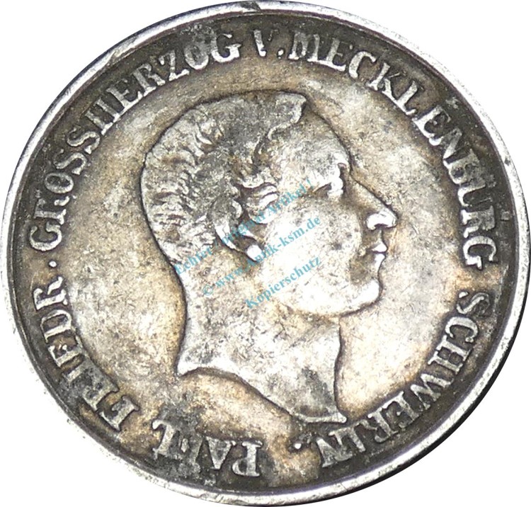 Gedenkmünze 1842 -Paul Friedrich Mecklenburg Schwerin- , ss-vz , J.47 -0643-