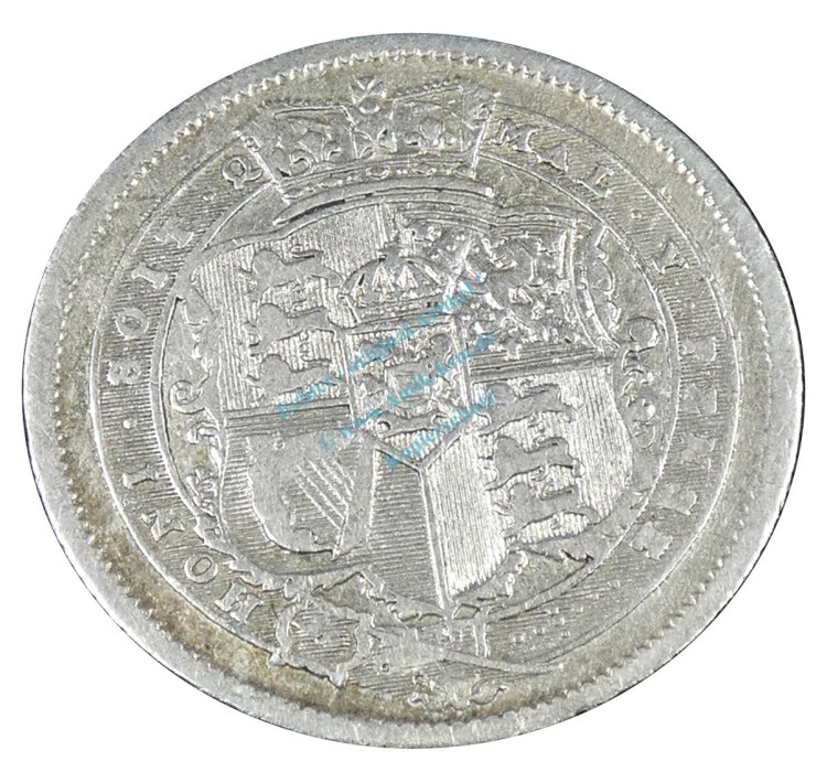 Great Britain , Silbermünze 1 Shilling 1820 --Fehlprägung-- KM.666 ss , -0173-