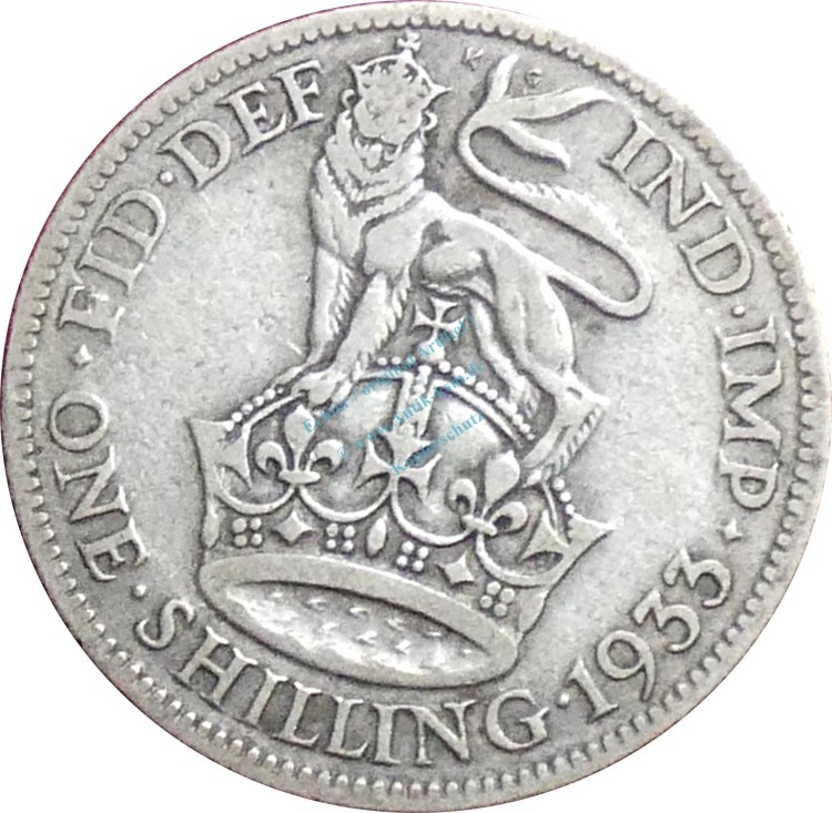 Großbritannien , 1 Shilling Münze 1933 -unter George V- KM.833 ss -0259-