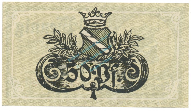 Gronau , Notgeld 50 Pfennig Schein unc-kfr. Tieste 2495.05.01 , Westfalen 1918 Verkehrsausgabe