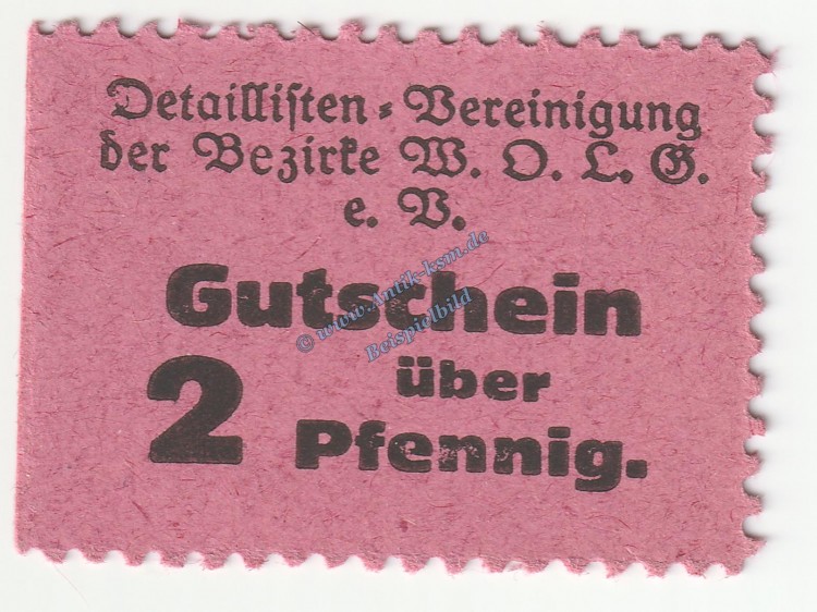 Grossalmerode , Notgeld 2 Pfennig Schein in kfr. Tieste 2500.05.02 , Hessen o.D. Verkehrsausgabe