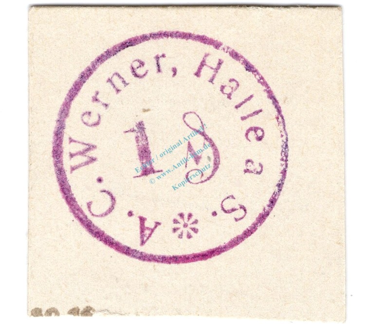Halle , Notgeld 1 Pfennig -weiß- in kfr-unc Ti.2740.55.10 , Sachsen Anhalt o.D. Verkehrsausgabe
