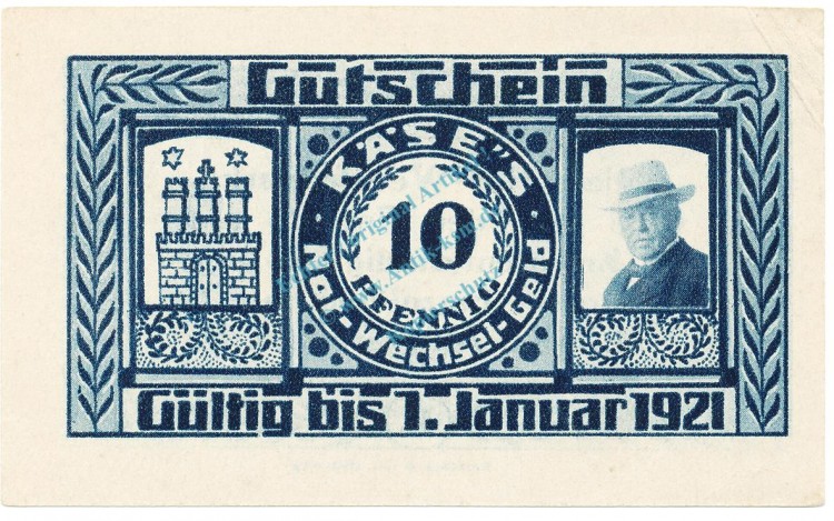 Hamburg , Notgeld 10 Pfennig -Stpl- unc-kfr , M-G.536.1.a HH o.D. Seriennotgeld -5701-
