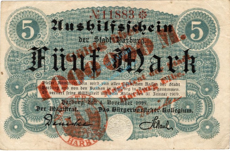 Harburg , Banknote 1 Million Mark Schein gbr. Keller 2202 , Niedersachsen o.D. Inflation