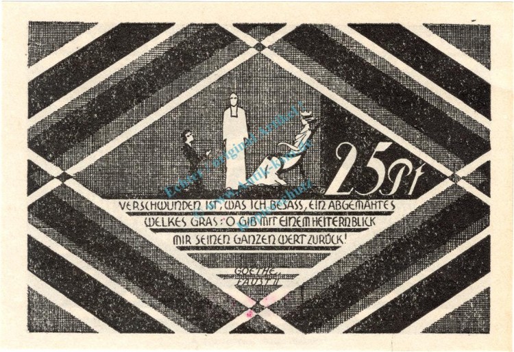 Hasloh , Notgeld 25 Pfennig --98 x 69-- Nr.1  unc-kfr. M-G 584.2 , Schleswig Holstein o.D. Seriennotgeld