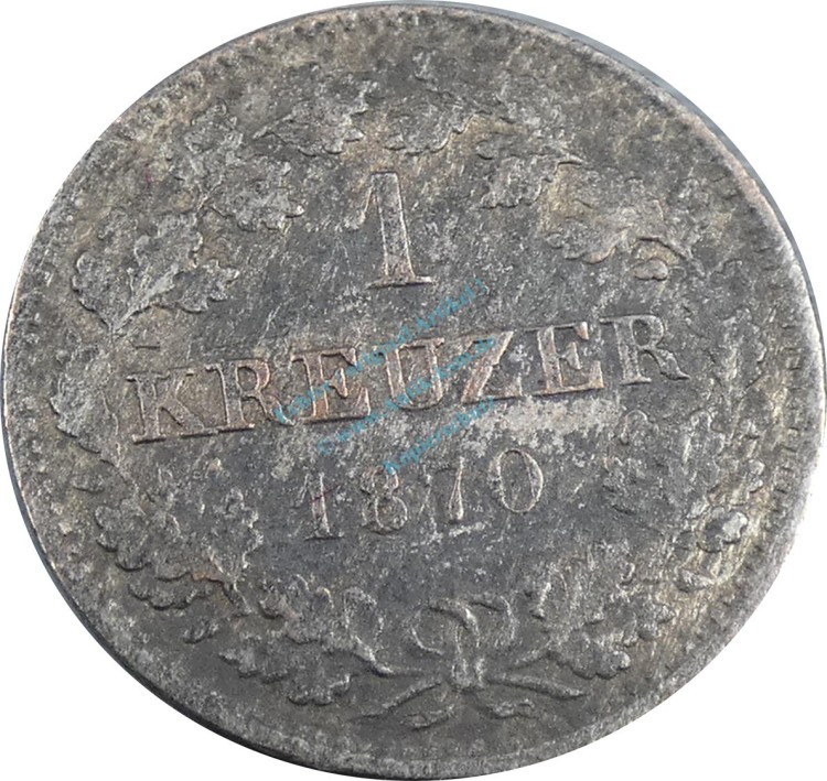 Hessen , 1 Kreuzer Münze 1870 --Ludwig III. 1848-1877-- s-ss -0614-Hessen , 1 Kreuzer Münze 1870 --Ludwig III. 1848-1877-- s-ss -0614-