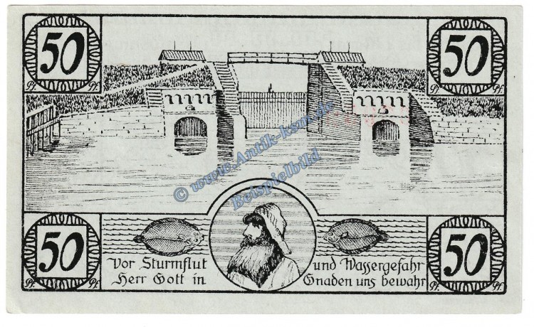 Hoyer , Notgeld 50 Pfennig Schein in kfr. M-G 633.1 , Schleswig Holstein 1920 Seriennotgeld