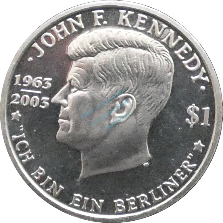 Jungferninseln , 1 Dollar 2003 -J.F.Kennedy, Elizabeth II- KM.225 stgl. -0235-