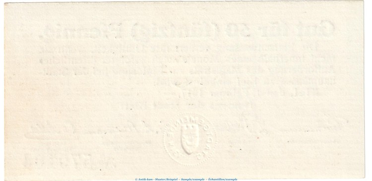 Kiel Tieste 3470.40.05 , Notgeld 50 Pfennig Schein in kfr. von 1917 , Schleswig Holstein Verkehrsausgabe