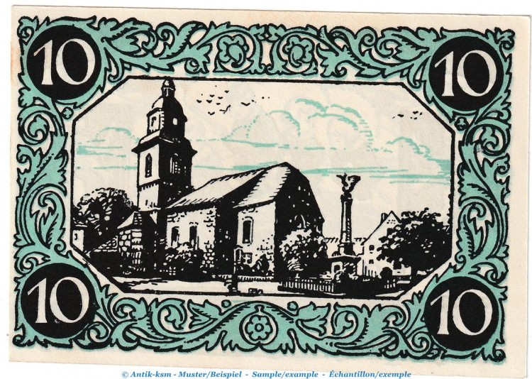 Kindelbrück M-G 730.1 , Notgeld 10 Pfennig Nr.2 in kfr. von 1920 , Thüringen Seriennotgeld