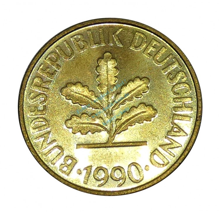 Kursmünze Bundesrepublik , 10 Pfennig Stück 1990 A , J.383 -0599-