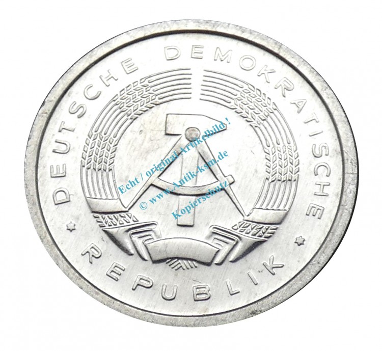 Kursmünze DDR , 5 Pfennig Stück bfr-Stgl. von 1987 A , J.1509 -0560-