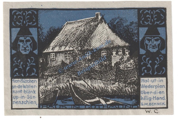 Lübeck Gothmund , Notgeld 50 Pfennig -C- in kfr. M-G 823.1 , Schleswig Holstein o.D. Seriennotgeld