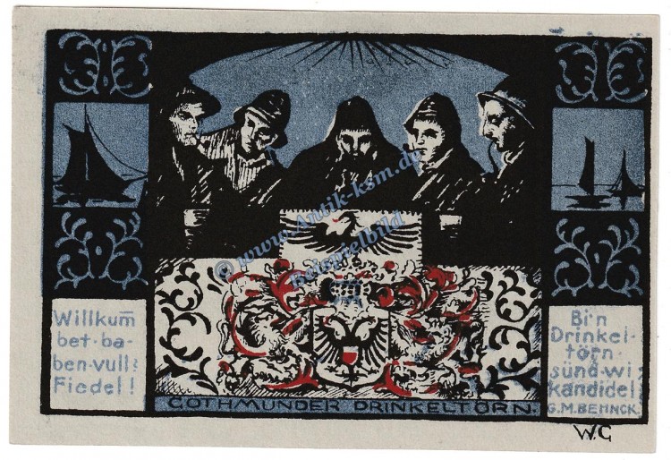 Lübeck Gothmund , Notgeld 75 Pfennig -A- in kfr. M-G 823.1 , Schleswig Holstein o.D. Seriennotgeld