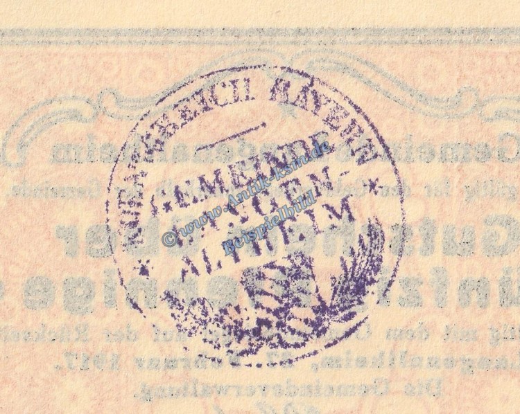 Langenaltheim , Notgeld 25 Pfennig Schein in kfr. M-G 766.4.a , Bayern 1917 Seriennotgeld