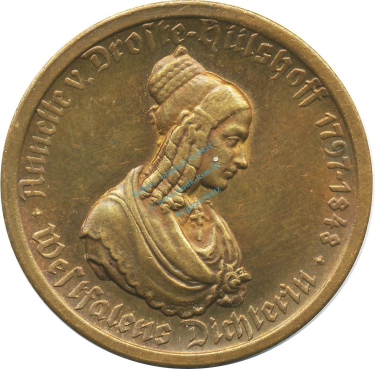 Münster , Notgeld Münze 100 Mark -Droste-Hülshoff- ss-vz. Westfalen 1923 Inflation 0081