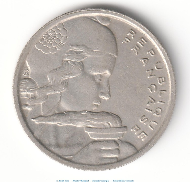 Münze Frankreich , 100 Francs von 1955 , Cochet , ss - vz , Republique Francaise