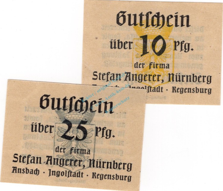 Nürnberg , Notgeld Set mit 2 Scheinen unc-kfr. Ti.5190.005.01-02 , BayerNürnberg , Notgeld Set mit 2 Scheinen unc-kfr. Ti.5190.005.01-02 , Bayern o.D. Verkehrsausgaben o.D. Verkehrsausgabe