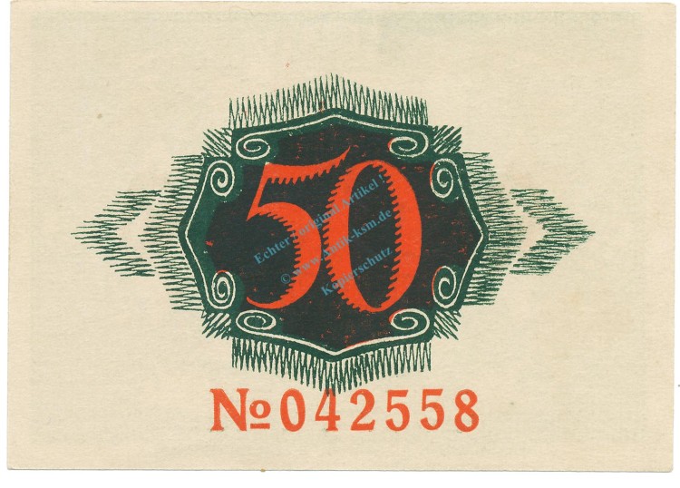 Namslau , Notgeld 50 Pfennig Schein unc-kfr. Ti.4755.10.03 , SLN 1920 Verkehrsausgabe -4161-