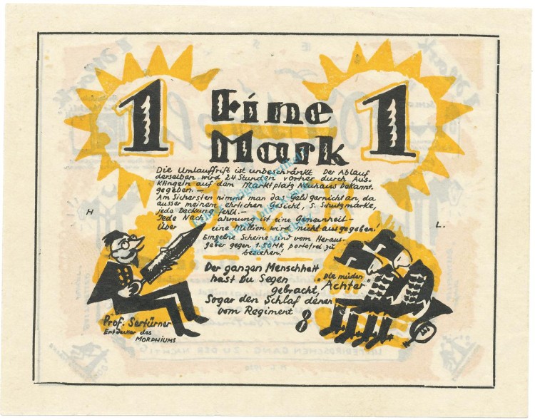 Neuhaus , Notgeld 1 Mark Schein unc-kfr. M-G 944.2 , NRW 1920 Seriennotgeld -1893-