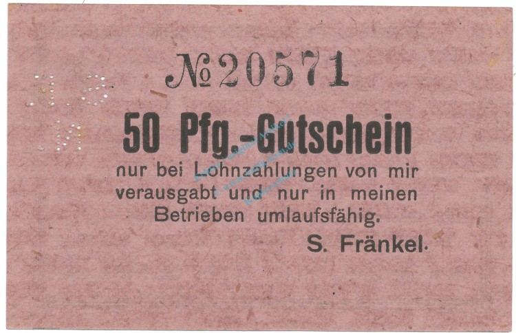 Neustadt , Notgeld 50 Pfennig Schein unc-kfr. Ti.4960.10.65 , OSL 1919 Verkehrsausgabe -4162-