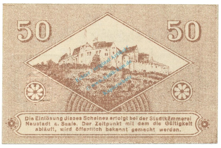 Neustadt , Notgeld 50 Pfennig Schein unc-kfr. Ti.4975.10.01 , BAY 1918 Verkehrsausgabe -4169-